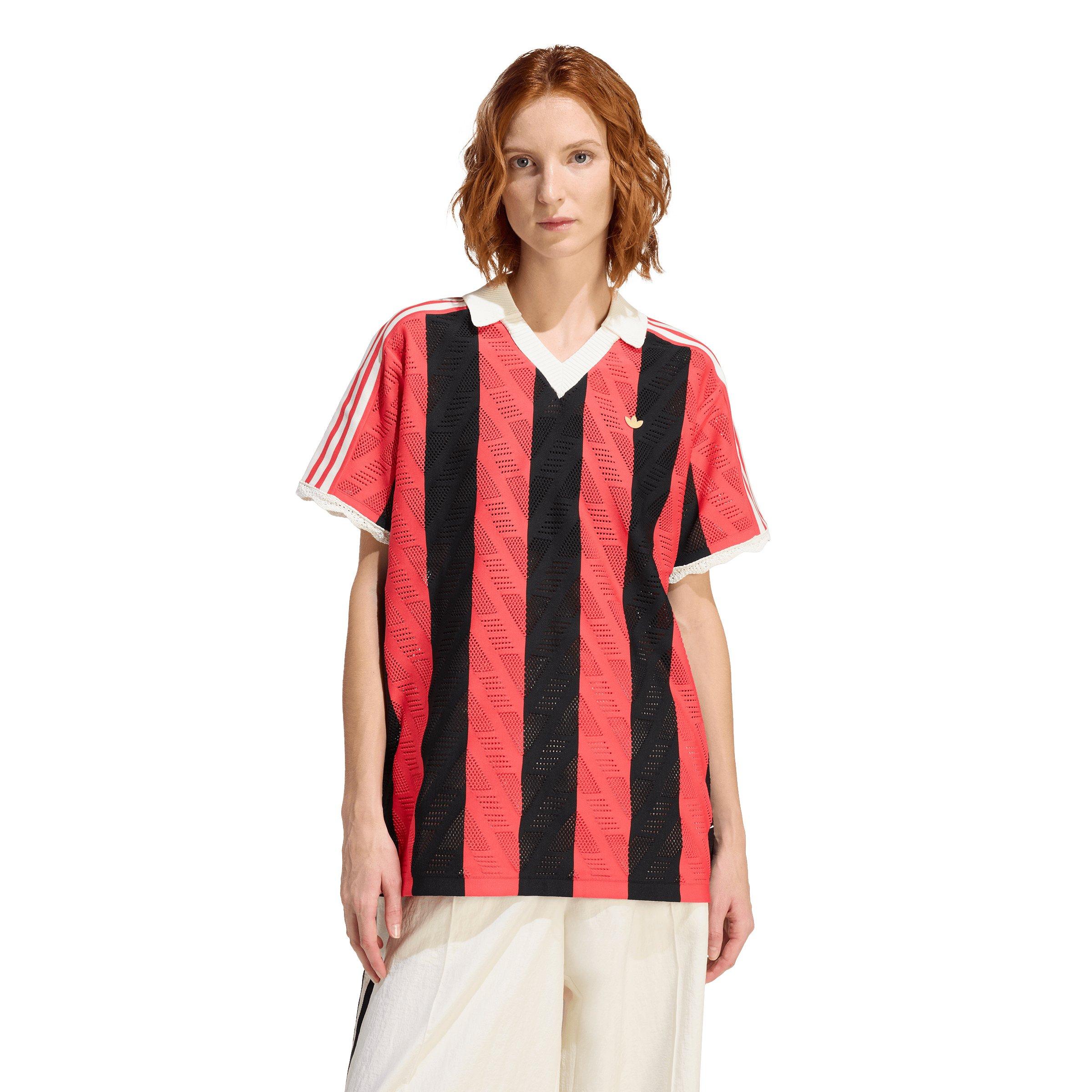 adidas Originals Women's Short-Sleeve Polo Tee - Red/Black - RED/BLACK